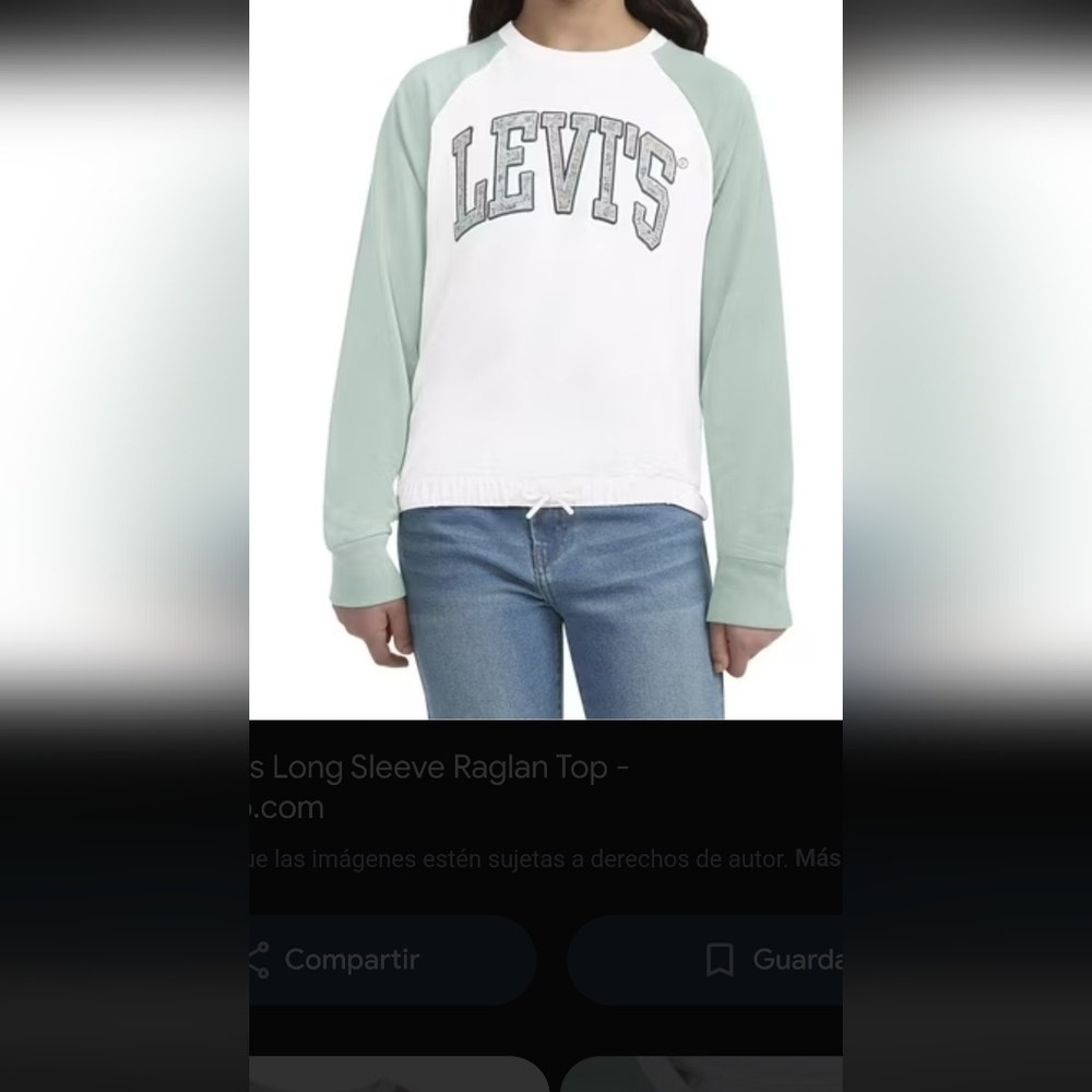 Levi's White Ribbed Collar Tee